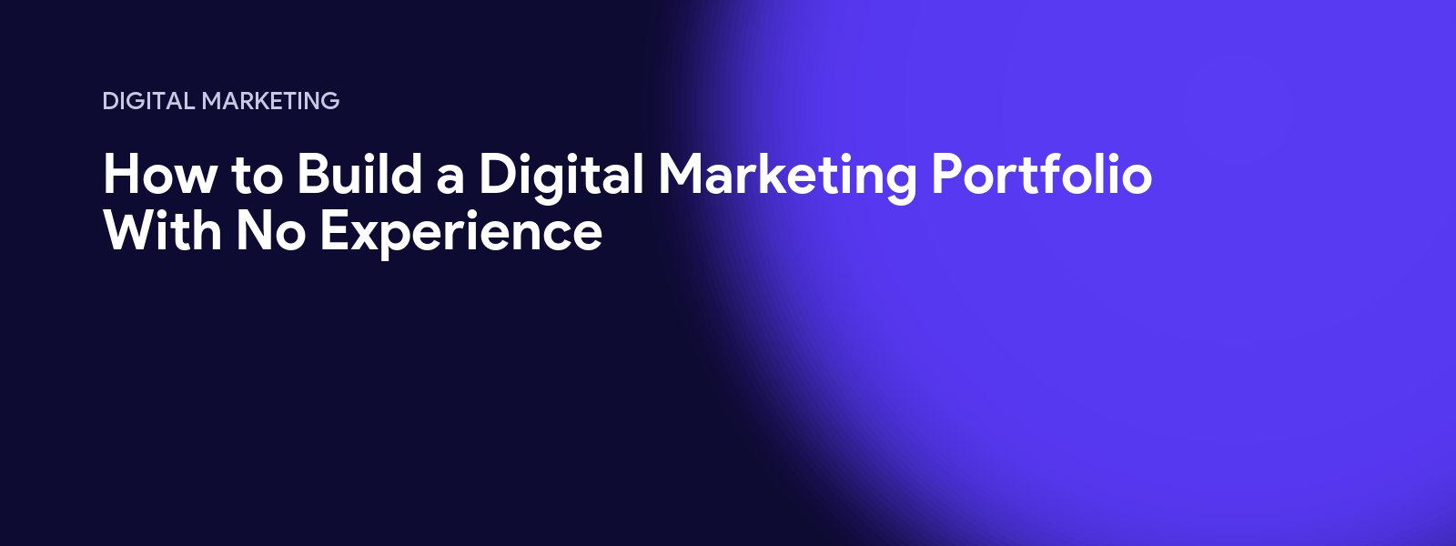 How to Build a Digital Marketing Portfolio With No Experience